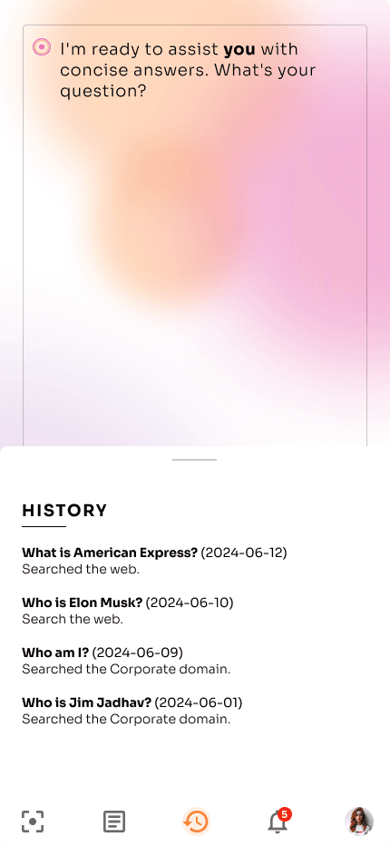 The copilot chat history.