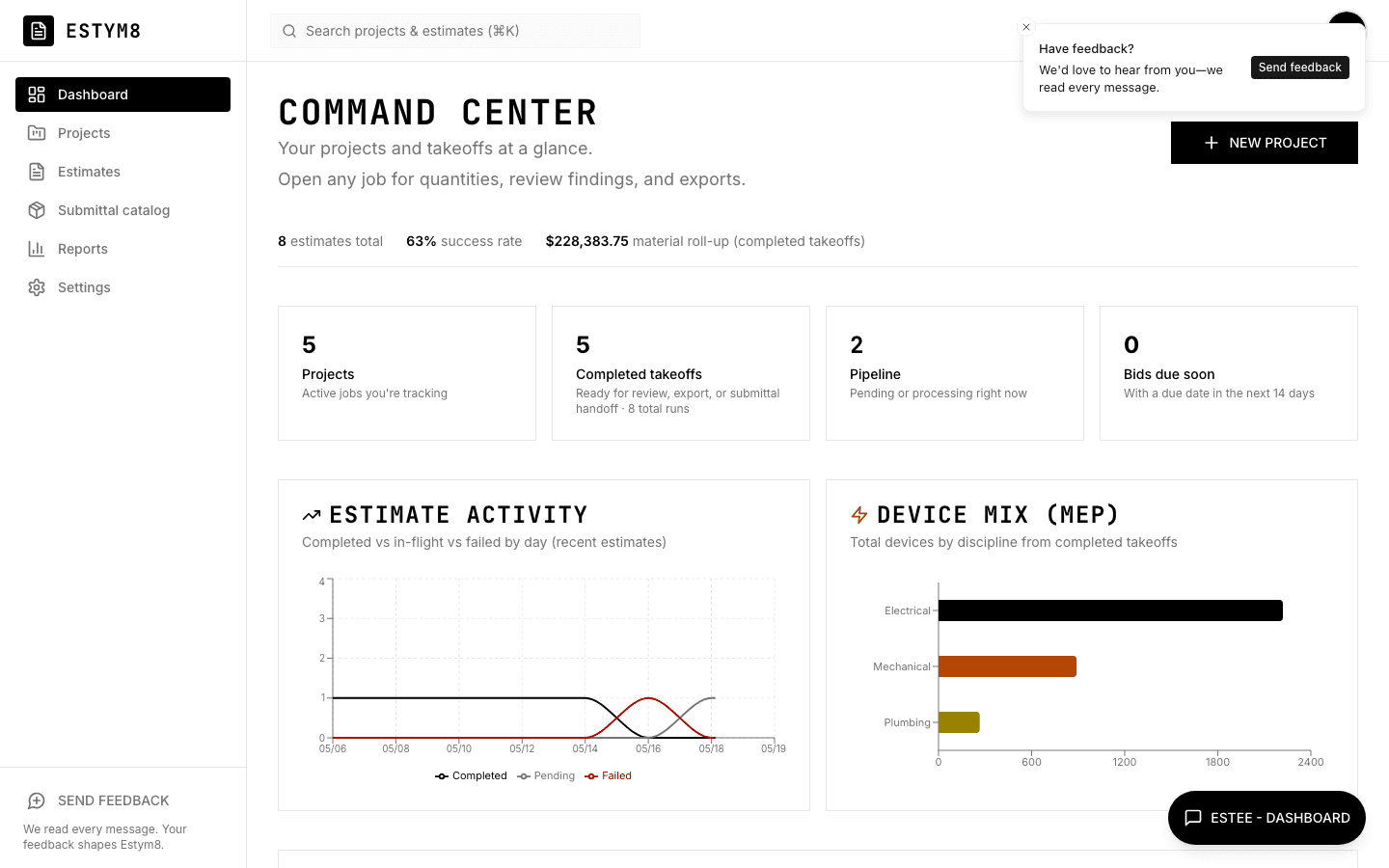 The command center dashboard.