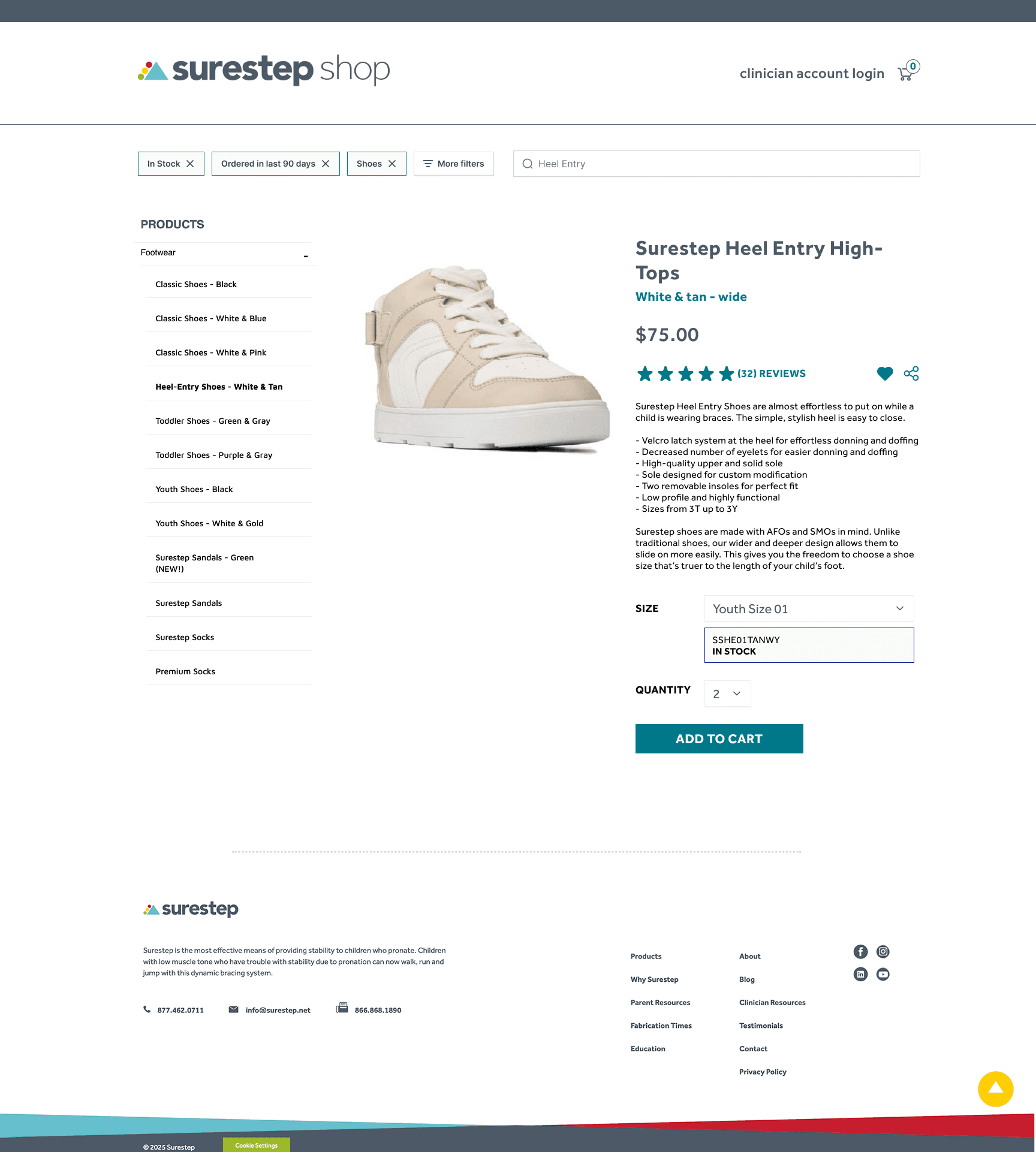A redesigned product page for a Hanger subsidiary.