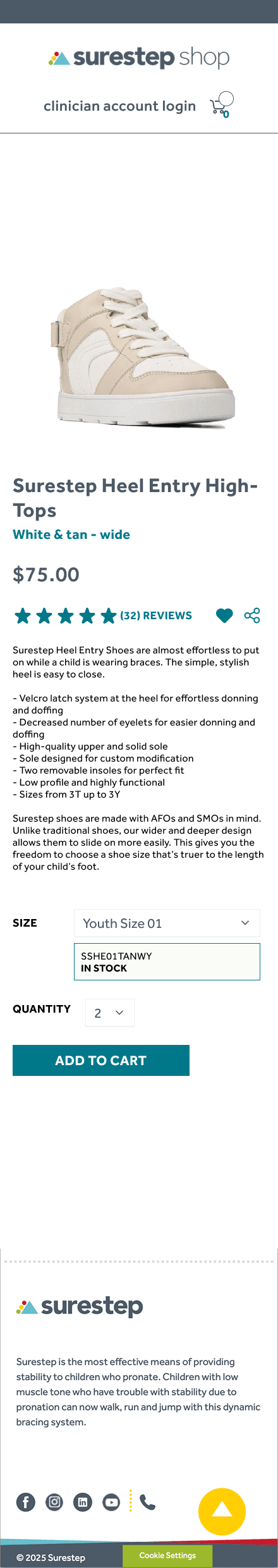 The same product page on a phone.